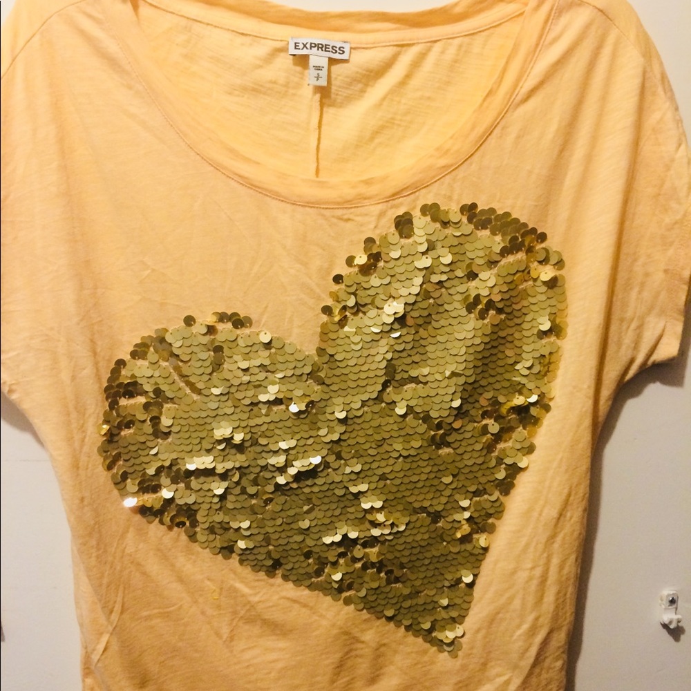 Express Sequin Heart Tee